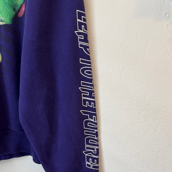 Vintage Y2K Girl Scouts Purple Frog Leap to the Future Graphic Sweatshirt - Picture 6 of 7